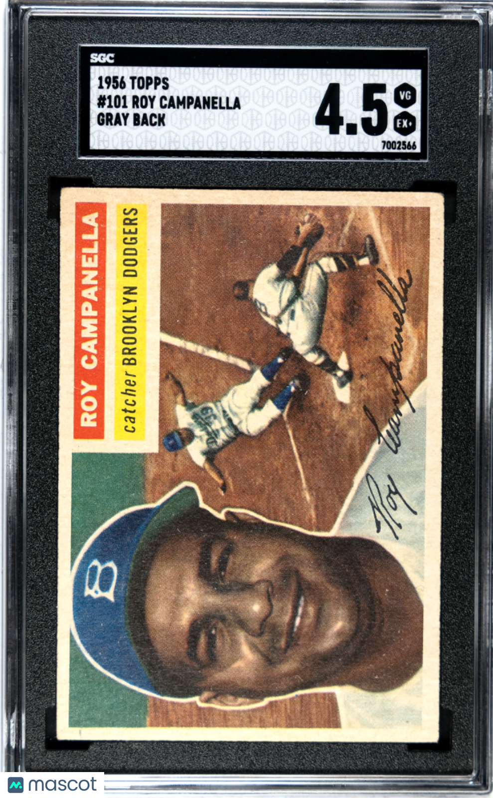 1956 Topps Roy Campanella #101 Gray Back SGC 4.5
