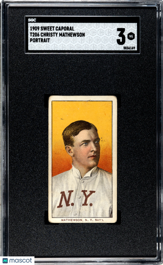 1909 Sweet Caporal (T206) Christy Mathewson Portrait SGC 3