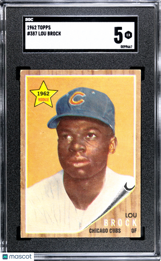 1962 Topps Lou Brock #387 SGC 5