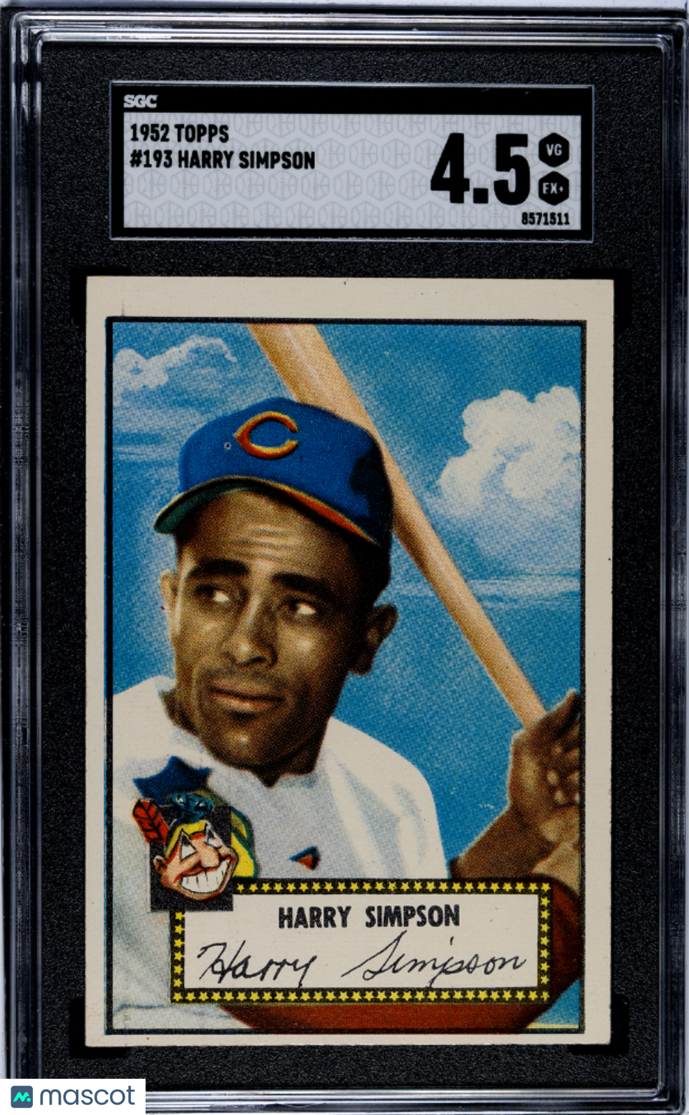 1952 Topps Harry Simpson #193 SGC 4.5