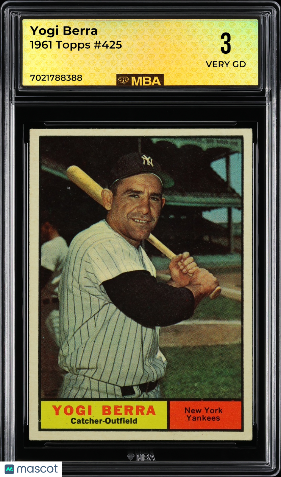 1961 Topps Yogi Berra #425 MBA 3