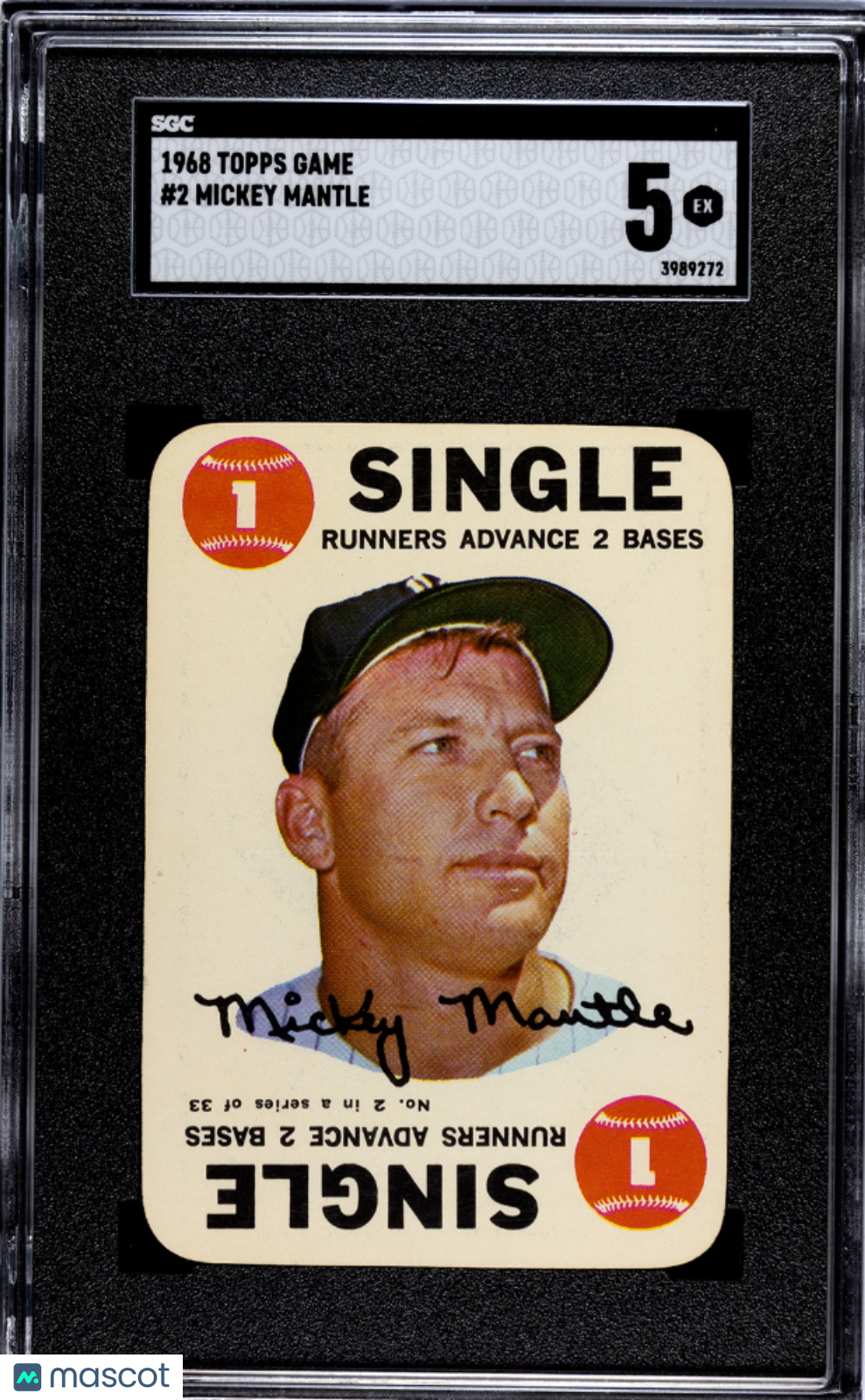 1968 Topps Game Mickey Mantle #2 SGC 5