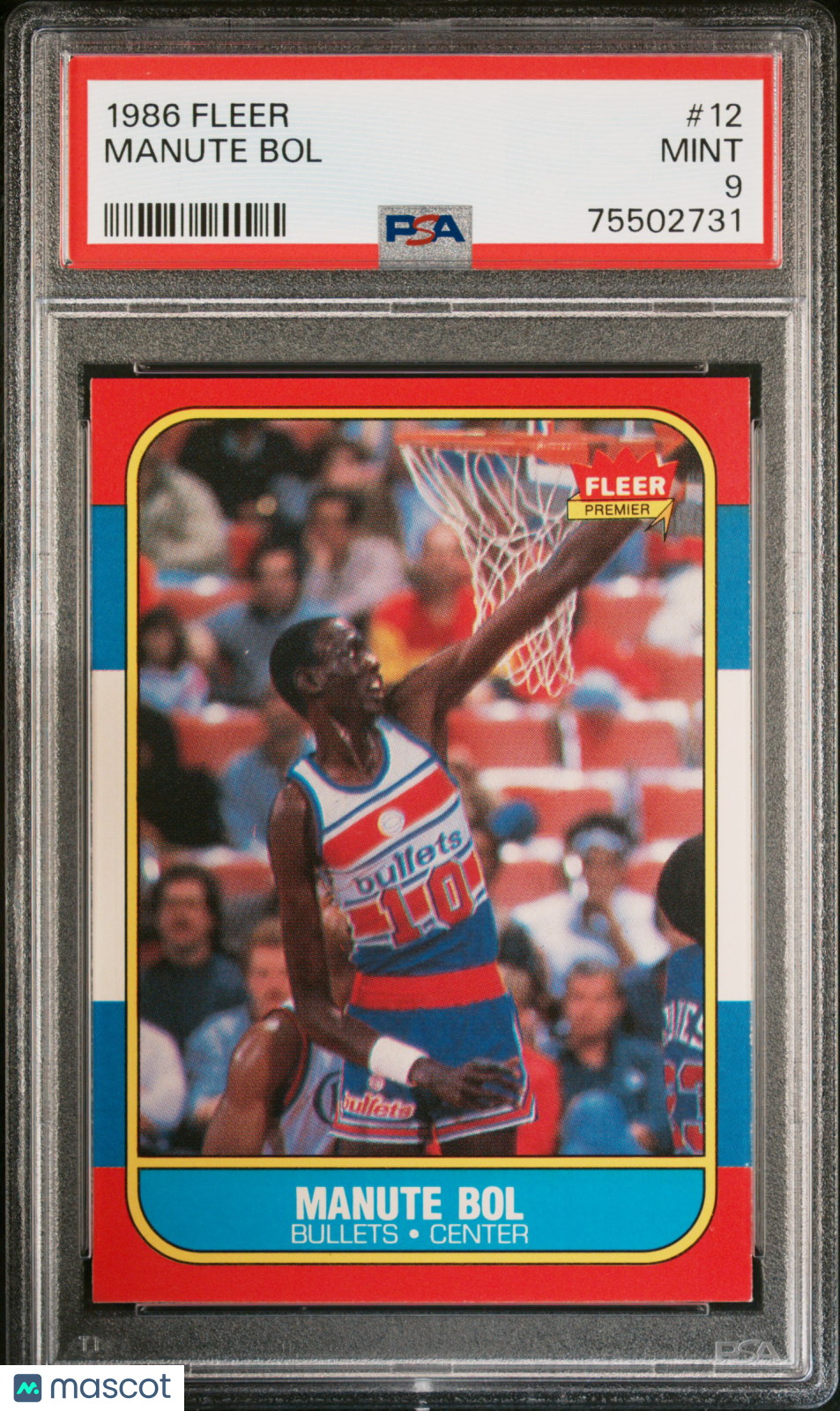 1986 Fleer Manute Bol #12 PSA 9