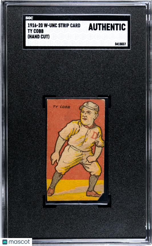 1916 W-Unc Strip Card Ty Cobb SGC A