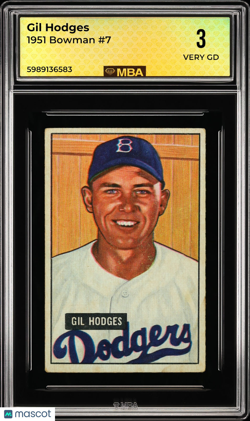 1951 Bowman Gil Hodges #7 MBA 3