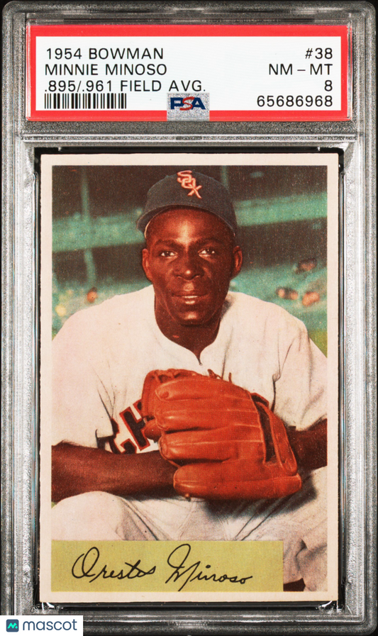 1954 Bowman Minnie Minoso #38. 895. 961 Field Avg. PSA 8