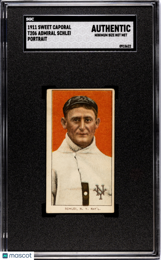 1911 Sweet Caporal (T206) Admiral Schlei Portrait SGC A