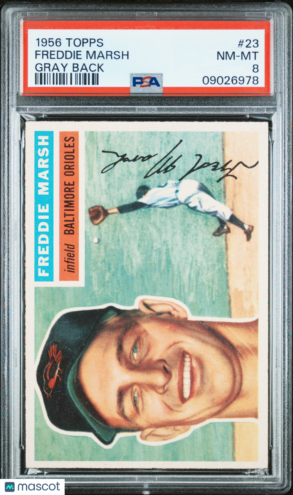 1956 Topps Freddie Marsh #23 Gray Back PSA 8