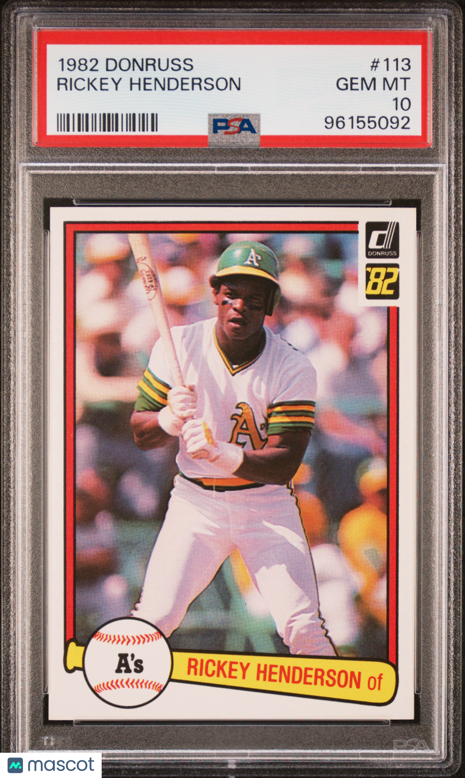 1982 Donruss Rickey Henderson #113 PSA 10