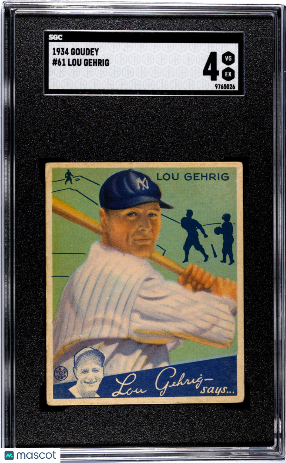 1934 Goudey Lou Gehrig #61 SGC 4