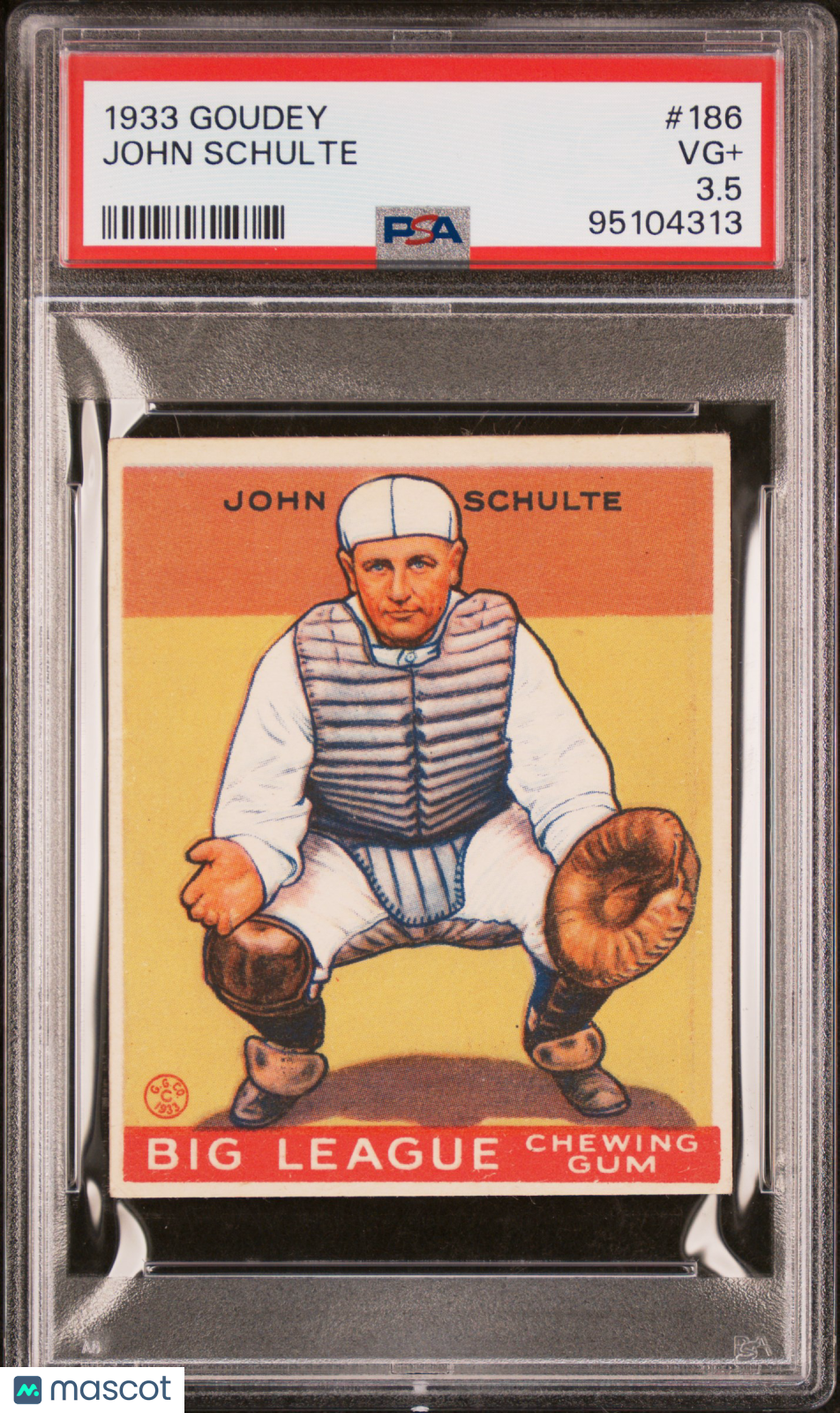1933 Goudey John Schulte #186 PSA 3.5