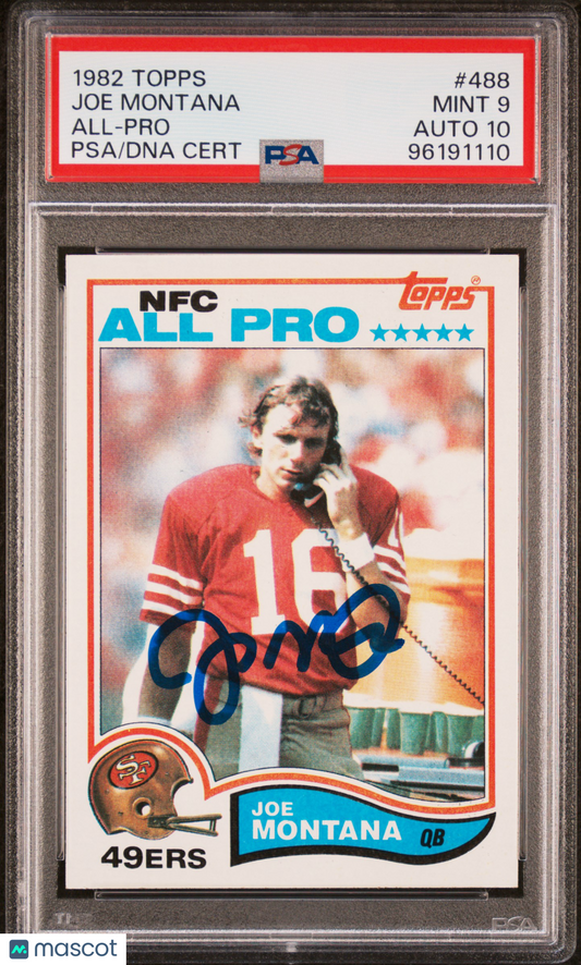 1982 Topps Joe Montana #488 All Pro PSA 9 Auto 10