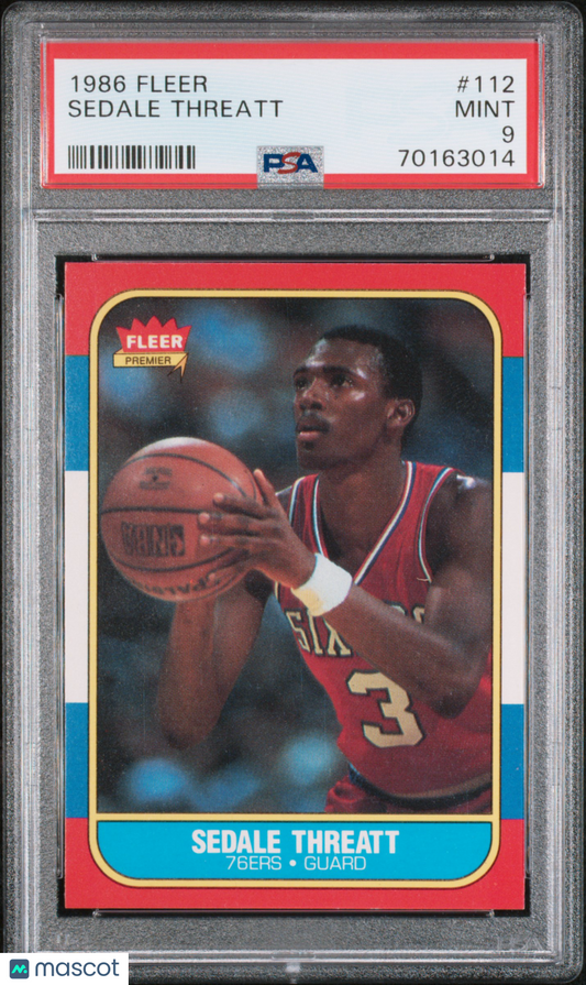 1986 Fleer Sedale Threatt #112 PSA 9