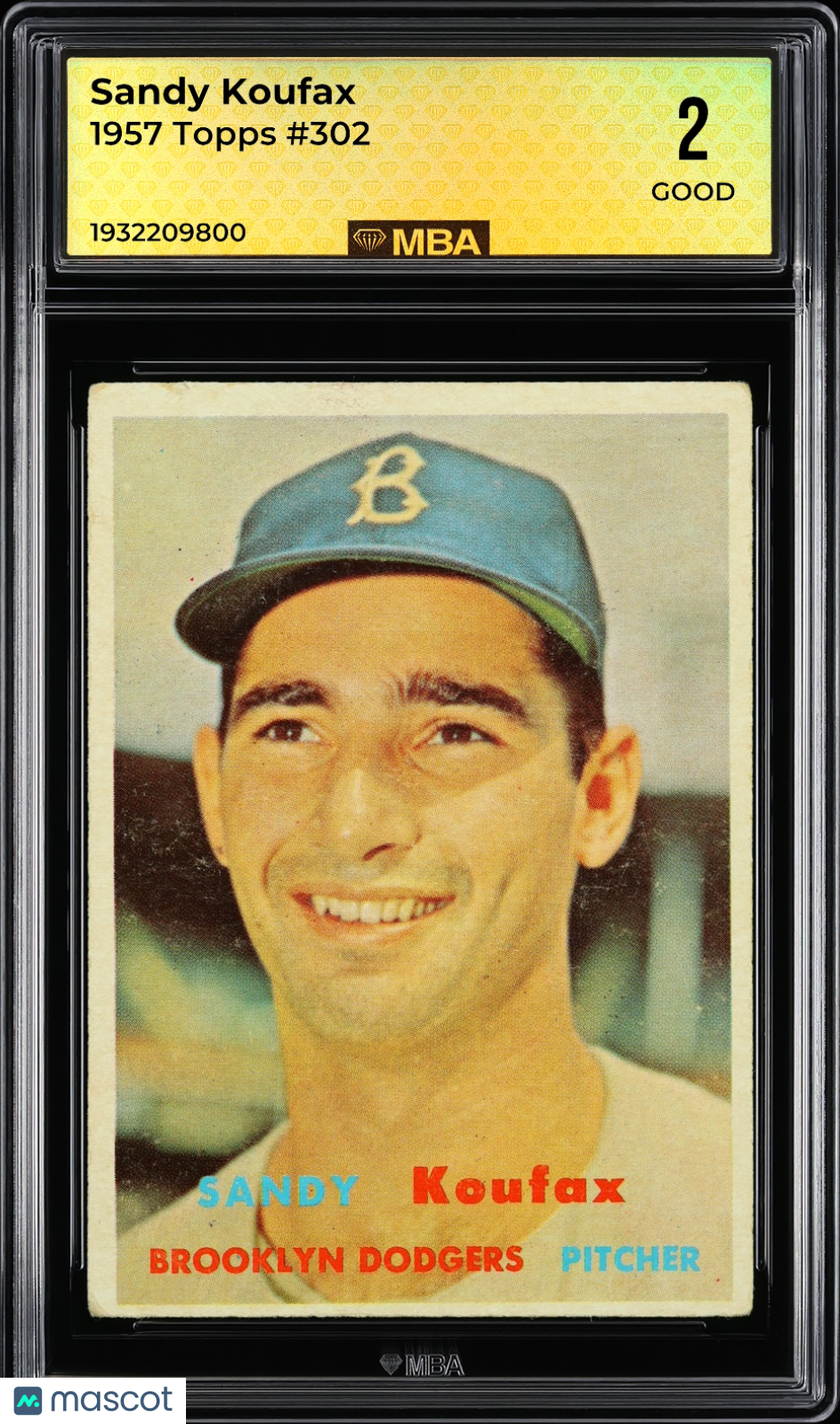1957 Topps Sandy Koufax #302 MBA 2