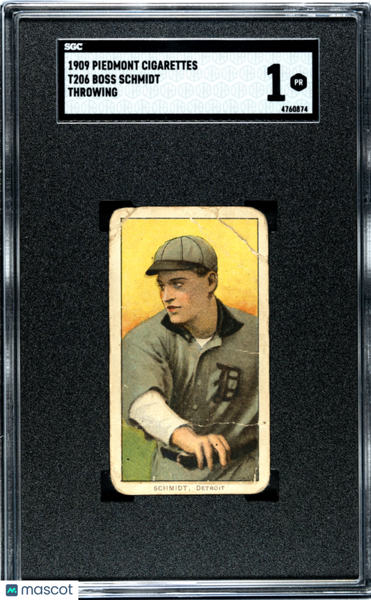 1909 Piedmont Cigarettes (T206) Boss Schmidt Throwing SGC 1