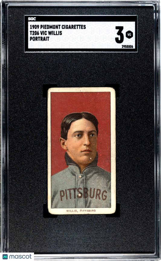 1909 Piedmont Cigarettes (T206) Vic Willis Portrait SGC 3