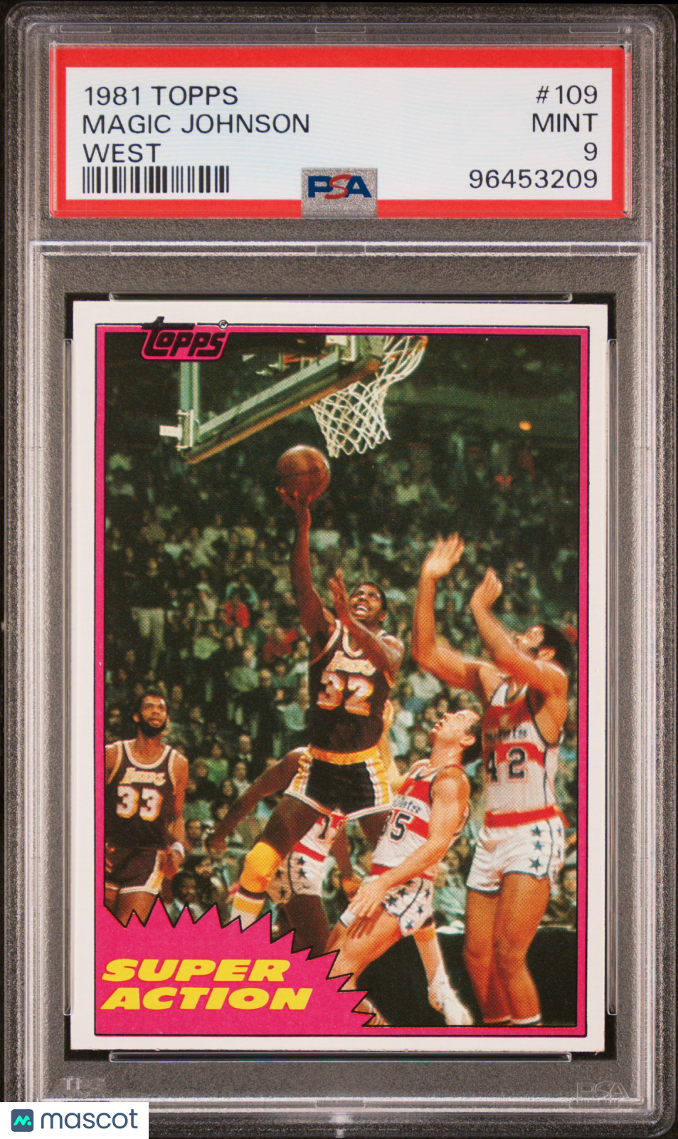 1981 Topps Magic Johnson #109 West PSA 9