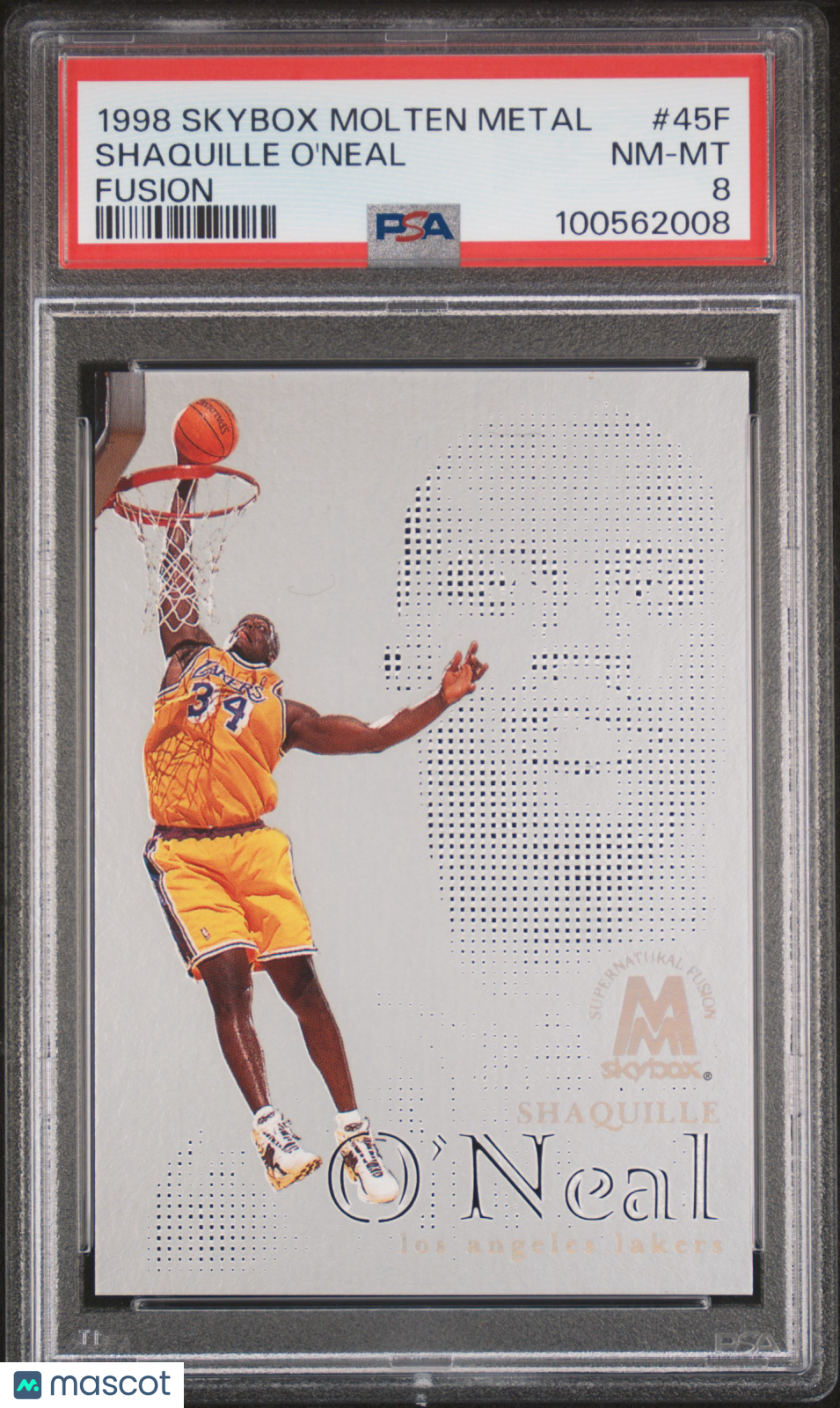 1998 Skybox Molten Metal Fusion Shaquille O'Neal #45F PSA 8