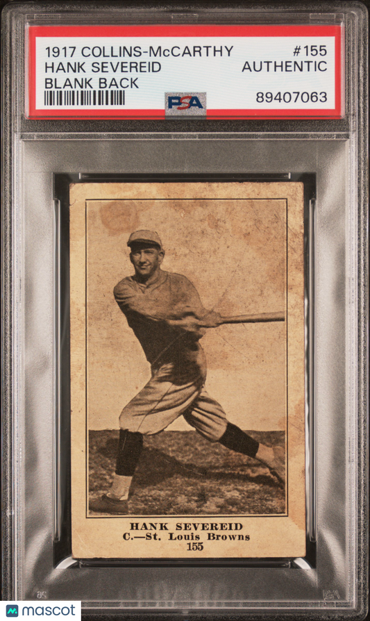 1917 Collins-Mccarthy Hank Severeid #155 Blank Back PSA A