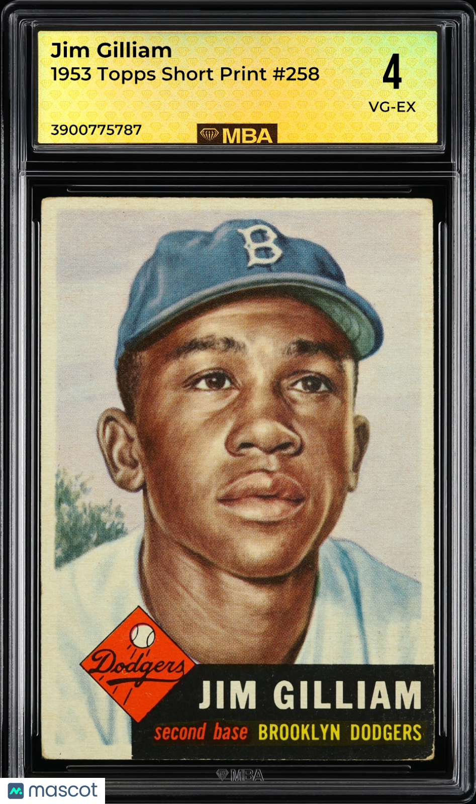 1953 Topps Jim Gilliam #258 Short Print MBA 4
