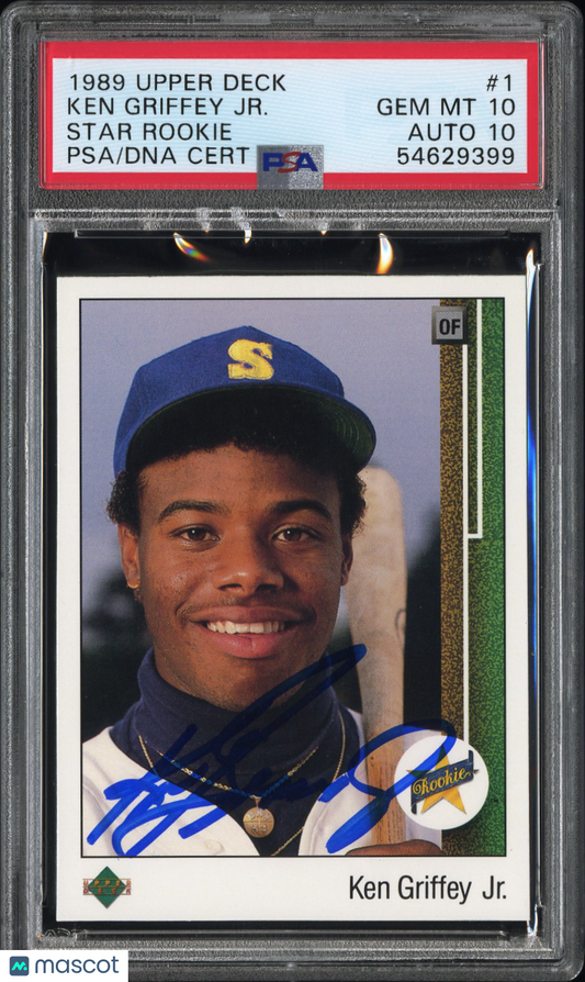 1989 Upper Deck Ken Griffey JR. #1 Star Rookie PSA 10 Auto 10