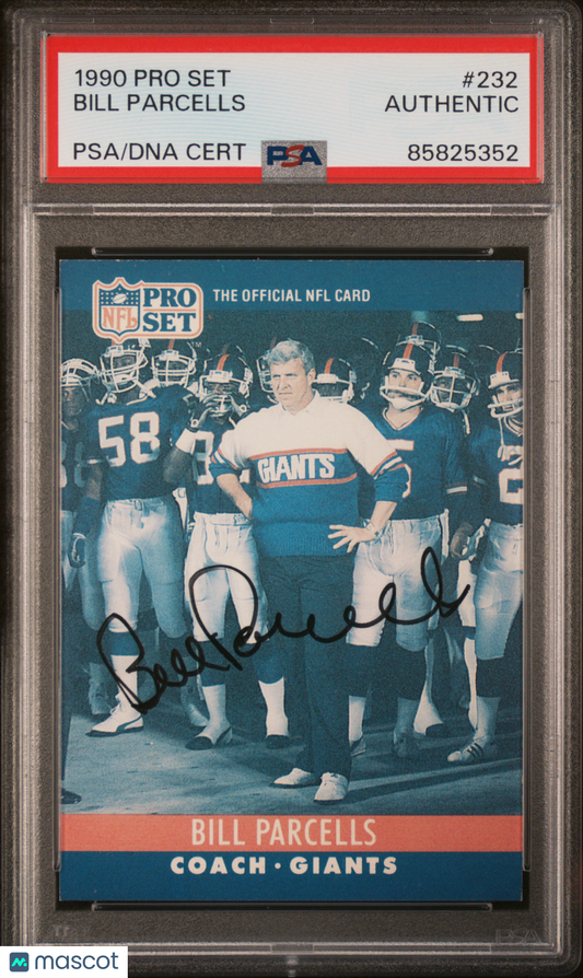 1990 Pro Set Bill Parcells #232 PSA A Auto A