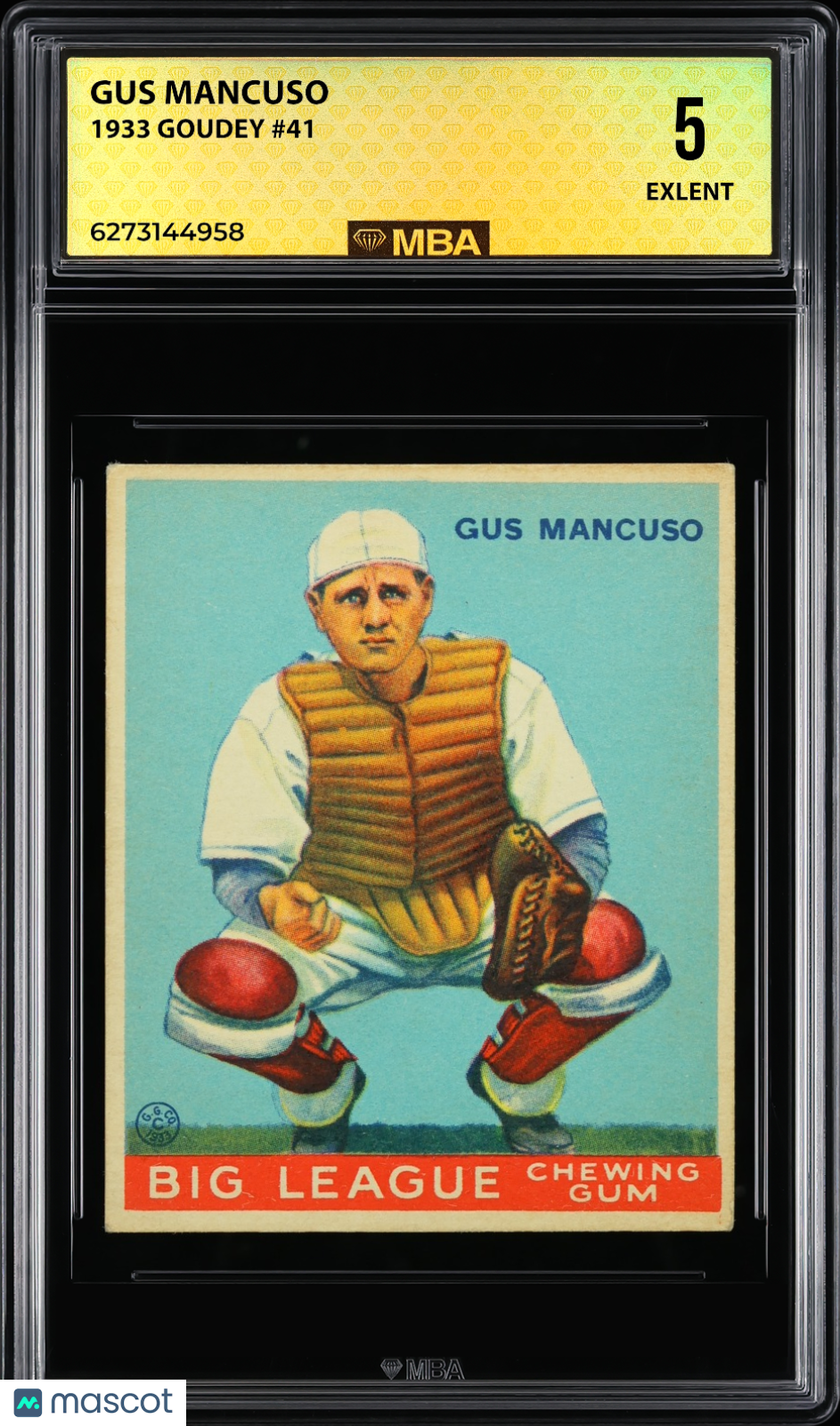 1933 Goudey Gus Mancuso #41 MBA 5