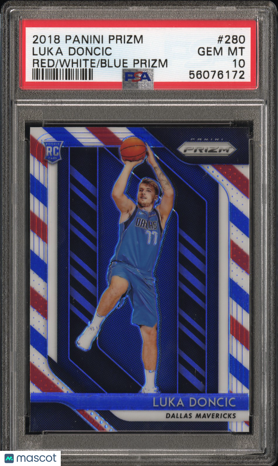 2018 Panini Prizm Luka Doncic #280 Red White Blue PSA 10