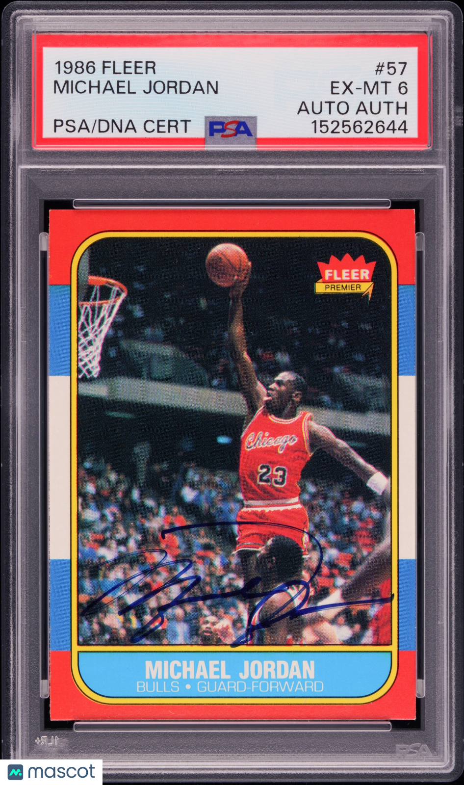 1986 Fleer Michael Jordan #57 PSA 6 Auto A