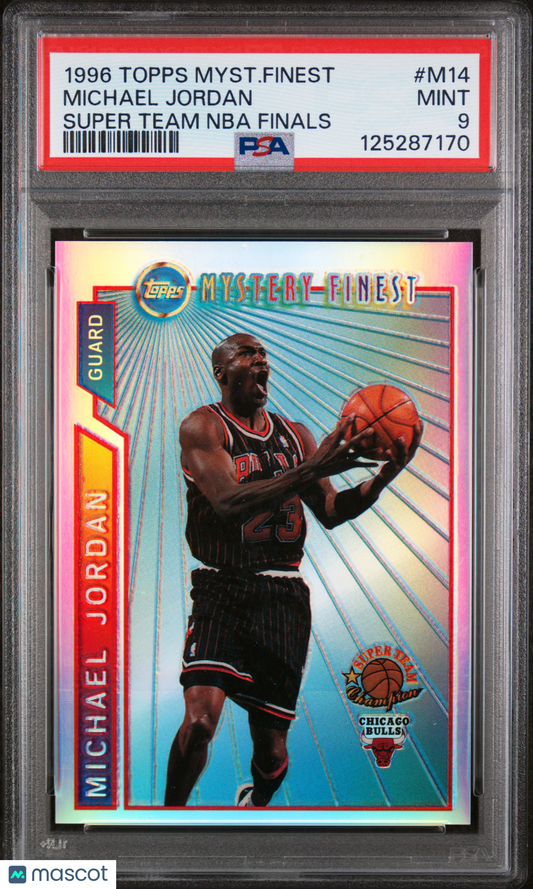 1996 Topps Mystery Finest Michael Jordan #M14 Super Team NBA Finals PSA 9