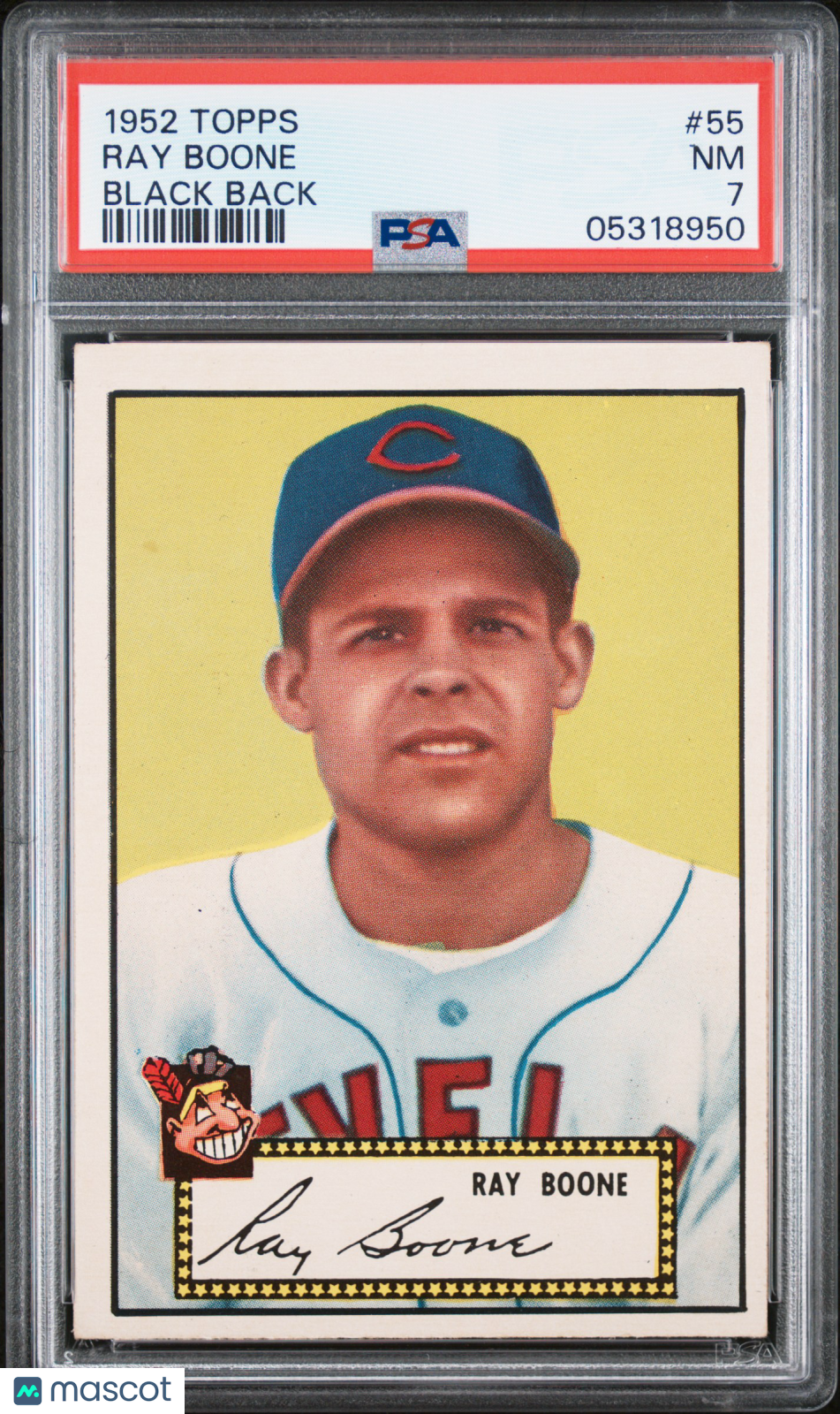 1952 Topps Ray Boone #55 Black Back PSA 7