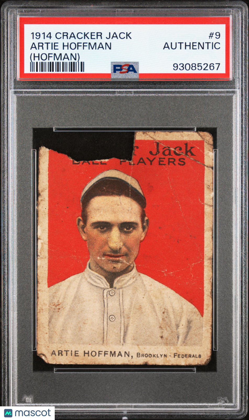 1914 Cracker Jack Artie Hoffman #9 (Hofman) PSA A