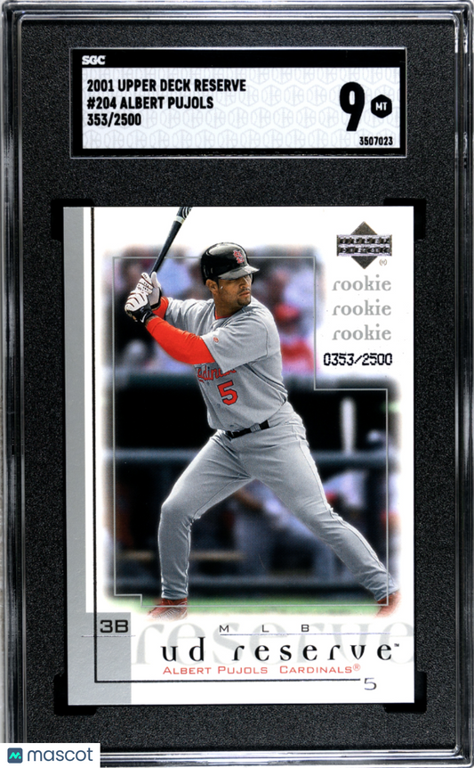 2001 Upper Deck Reserve Albert Pujols #204 SGC 9