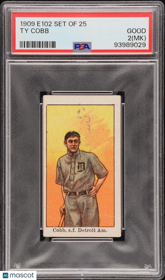 1909 E102 Set Of 25 Ty Cobb PSA 2 MK