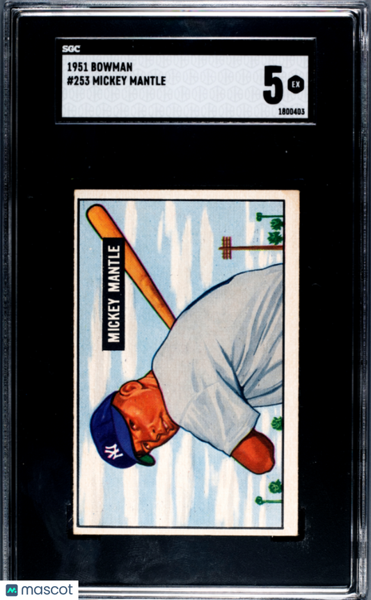1951 Bowman Mickey Mantle #253 SGC 5