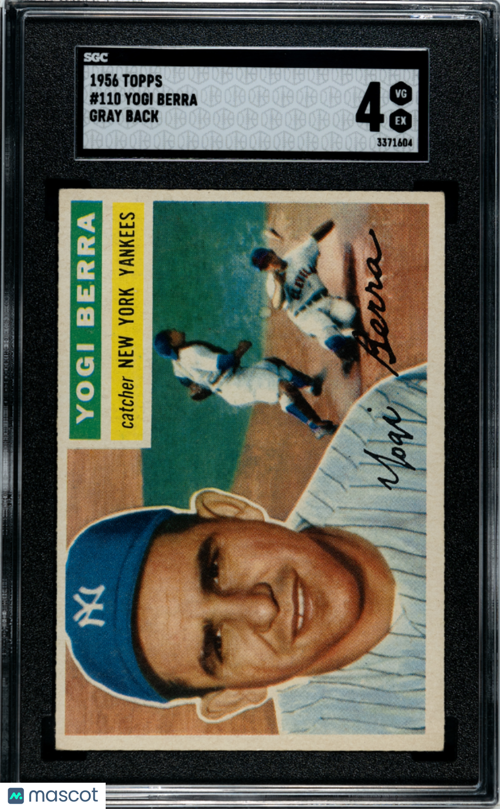 1956 Topps Yogi Berra #110 Gray Back SGC 4