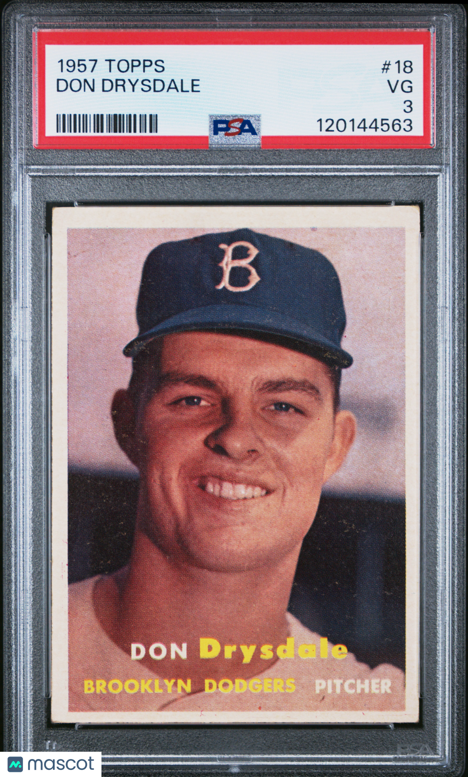 1957 Topps Don Drysdale #18 PSA 3