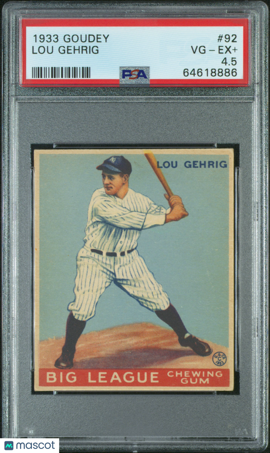 1933 Goudey Lou Gehrig #92 PSA 4.5