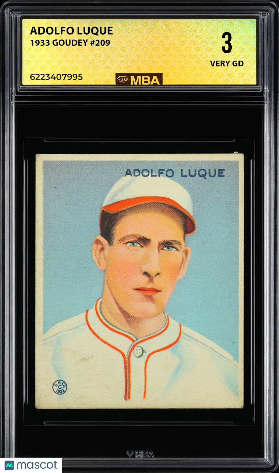 1933 Goudey Adolfo Luque #209 MBA 3