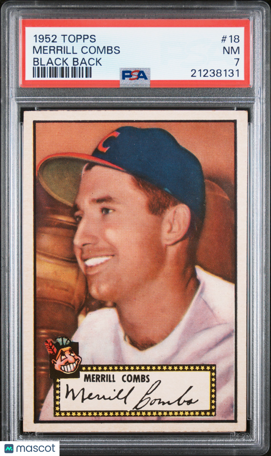1952 Topps Merrill Combs #18 Black Back PSA 7
