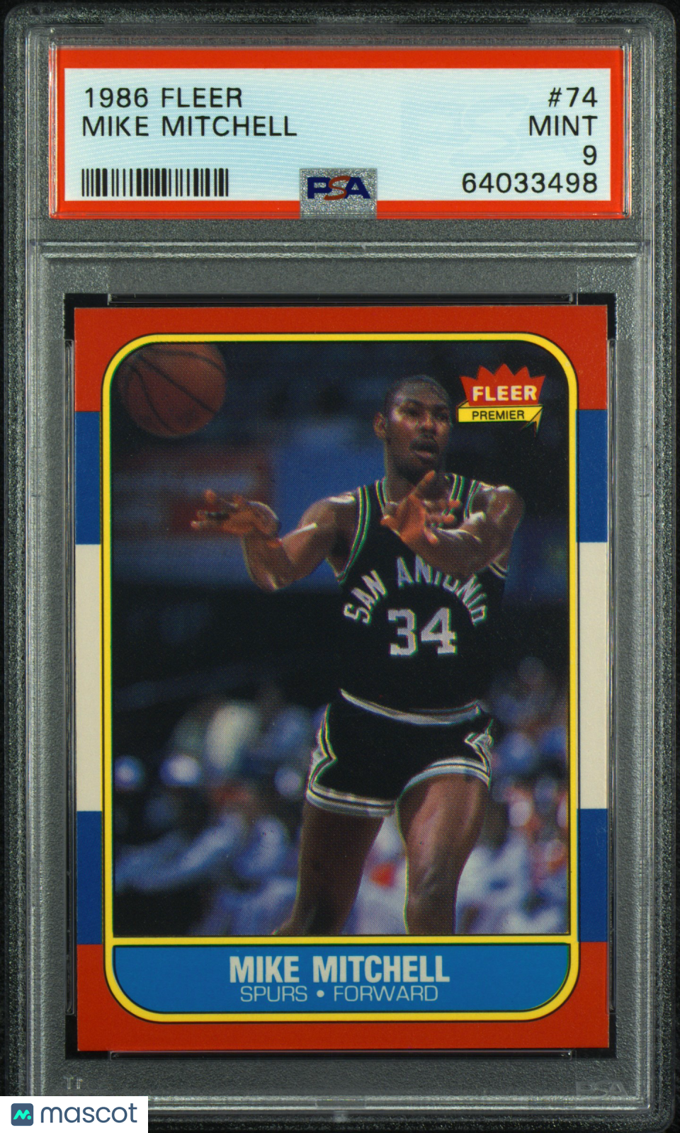 1986 Fleer Mike Mitchell #74 PSA 9