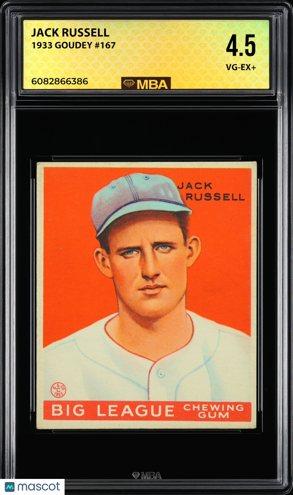1933 Goudey Jack Russell #167 MBA 4.5