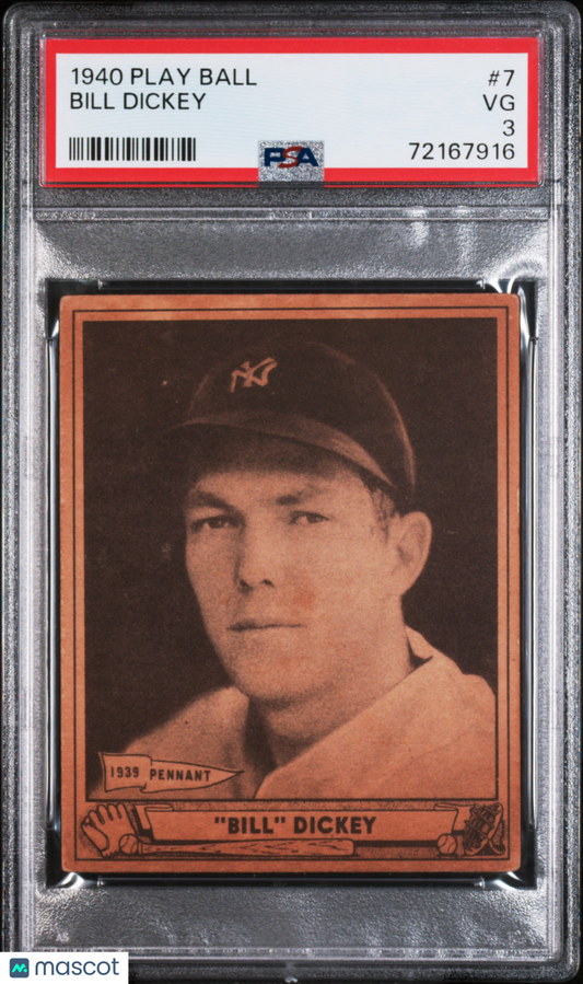 1940 Play Ball Bill Dickey #7 PSA 3