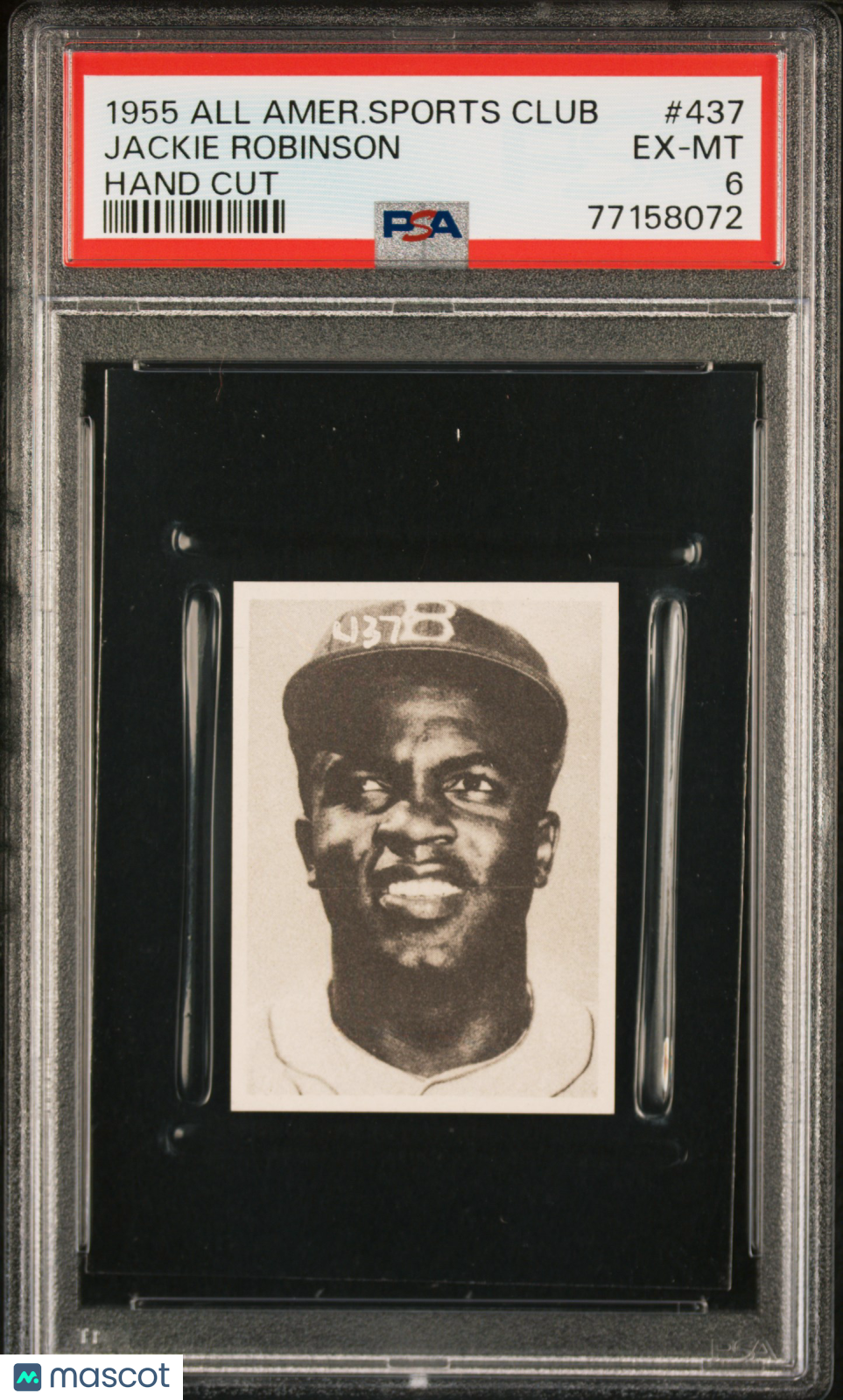 1955 All American Sports Club-Hand Cut Jackie Robinson #437 PSA 6