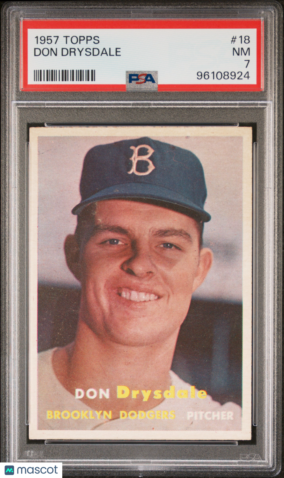 1957 Topps Don Drysdale #18 PSA 7