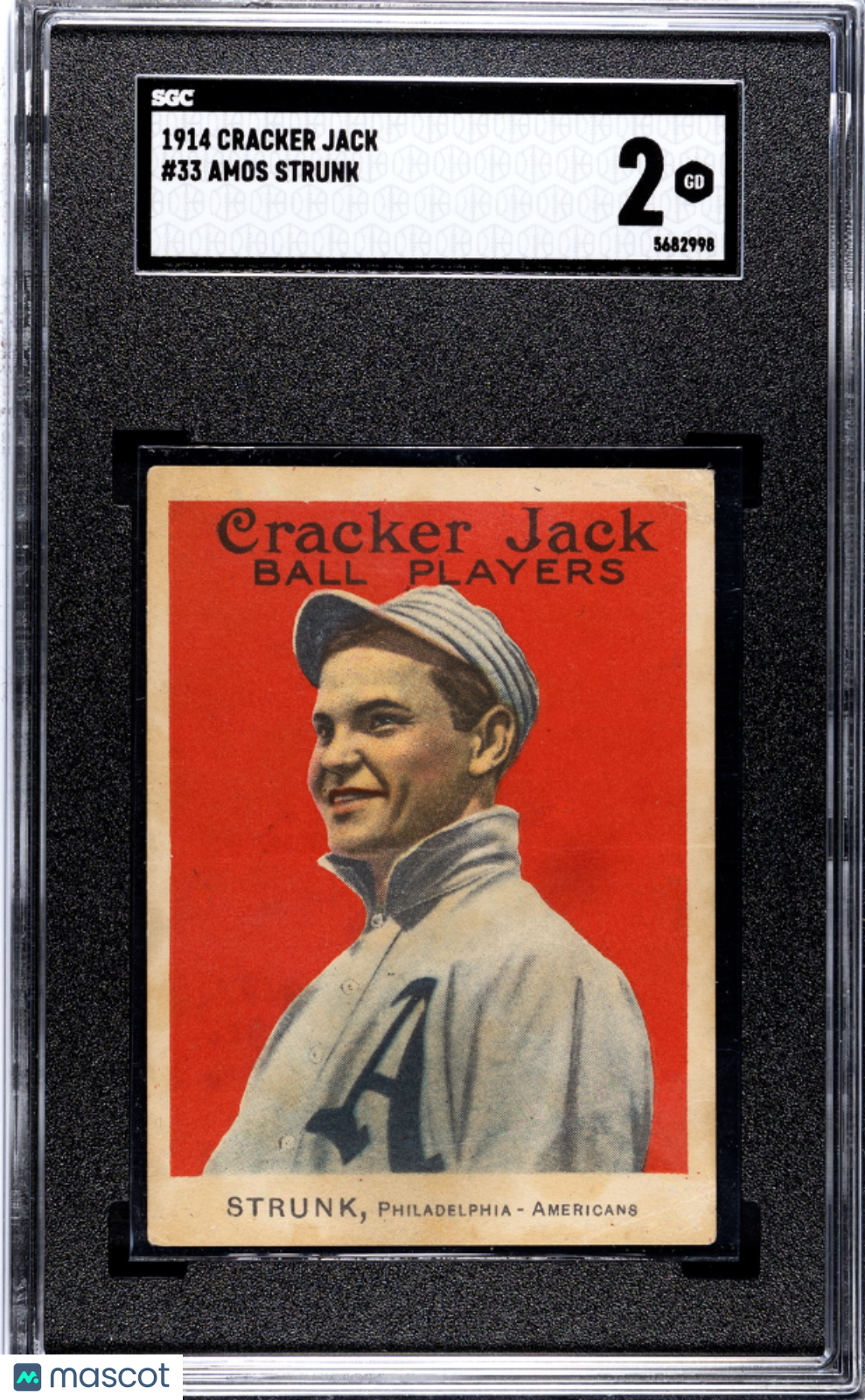 1914 Cracker Jack Amos Strunk #33 SGC 2