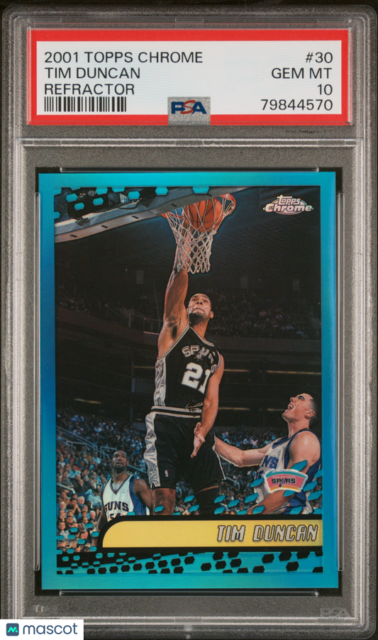 2001 Topps Chrome Tim Duncan #30 Refractor PSA 10