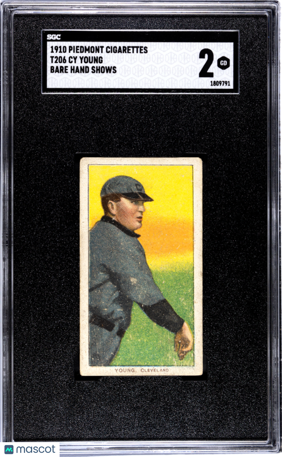 1910 Piedmont Cigarettes (T206) Cy Young Bare Hand Shows SGC 2