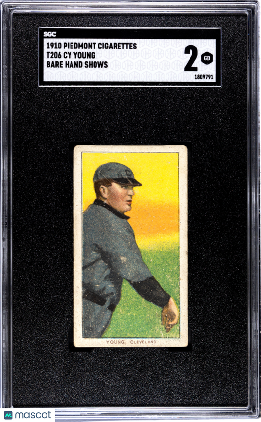 1910 Piedmont Cigarettes (T206) Cy Young Bare Hand Shows SGC 2