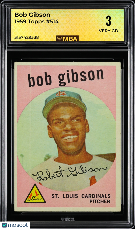 1959 Topps Bob Gibson #514 MBA 3 RC
